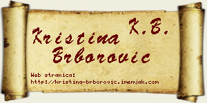 Kristina Brborović vizit kartica